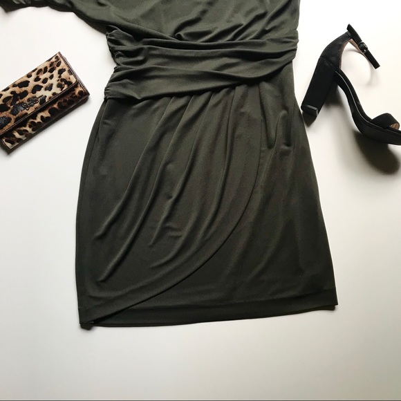 Vince Camuto Olive Green One-Shoulder Dress - Picture 3 of 8
